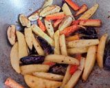 A picture of step 1 of Bengali curry- Rosha/Bengali vegetable Stew.