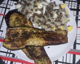Foto del paso 3 de la receta: Berenjenas a la plancha con ensalada de arroz, huevo y lentejas..