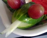 A picture of step 6 of Vickys Halloween Cucumber 'Caprese' Snake Salad, GF DF EF SF NF.