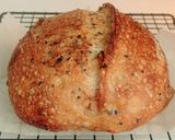 Foto langkah ke 21 dari resep Wijen Jinten Hitam Chili Flakes Cheese Sourdough Bread (Open Bake Method).