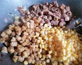 Foto langkah ke 5 dari resep Onseng Cumi Asin Tempe Jagung Tauco.