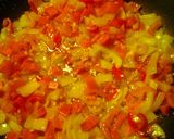 A picture of step 1 of vegetable lo mein and vegetable rice.
