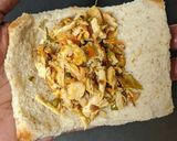 A picture of step 6 of Chinese style chicken bread rolls.