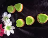 A picture of step 3 of Tricolour Dhokla.