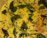A picture of step 5 of Baked Dhokla.