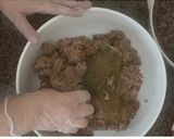 A picture of step 4 of Kibbeh in a Tray.