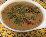 Une image de l'étape 13 de Soupe de betteraves rouges et pois chiches au lard et crème.