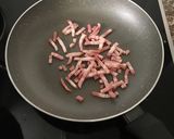 Foto del paso 1 de la receta: Pasta cremosa de bacon y champiñones (estilo risotto)