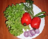 A picture of step 2 of Lettuce mixed salad 🍅🧅.