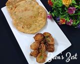 A picture of step 3 of Leek Pooris.