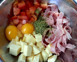 Foto del paso 1 de la receta: Tarta caprese de jamón, queso 🧀,tomate 🍅 y orégano