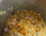 A picture of step 3 of Hyderabadi style Soya Nuggets ki Biryani and Safed Mirchi ki Salan.