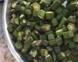 A picture of step 2 of Onion-Bhindi (okra) Sabji.