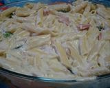 Zöldséges, sajtos, sonkás penne recept fázis 4 fotója