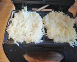 A picture of step 2 of Waffle press hashbrowns.
