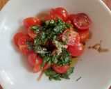 A picture of step 3 of Marinated Tomatoes with Greek Yogurt Sauce.