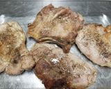 A picture of step 2 of Mushroom marsala pork chops.