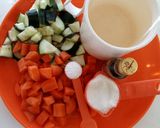 A picture of step 1 of Carrot and cucumber juice.