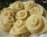 Foto langkah ke 11 dari resep Roti kukus ubi kuning bentuk mawar alias pao/bakpao.