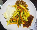 A picture of step 4 of Foil wrap veggies with sweet & irish potato🌶🥕🥔🍠.