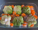 A picture of step 4 of Beef and Shallot Stuffed Cabbage Rolls.