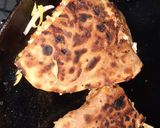 A picture of step 5 of Desi tortilla wrap fusion dish.