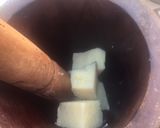 A picture of step 2 of Pounded yam and egusi soup.