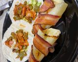 Foto del paso 2 de la receta: Chile güerito relleno de queso envuelto en tocino 🥓 en air fryer