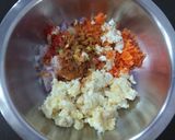 A picture of step 1 of Paneer Seekh Kebab.