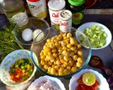 A picture of step 1 of Mediterranean Egg Chickpea Salad.