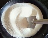 A picture of step 1 of Suji coconut balls.