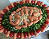 Une image de l'étape 4 de Salade composée aux légumes d été et saucisses cocktail.