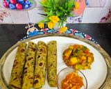 A picture of step 6 of Avocado thepla with with aloo ki sukhi sabji.