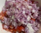 A picture of step 2 of Strawberry Tomato Salsa.