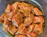 A picture of step 3 of Steak Kabob with Chimichurri sauce.
