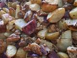 Over baked Chicken with Potatoes, Mushrooms and Onions