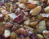 A picture of step 4 of Over baked Chicken with Potatoes, Mushrooms and Onions.