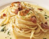 A picture of step 4 of Italian-Style Spaghetti alla Carbonara.