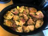 Spring pork in the oven pot with citrus
