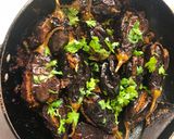 A picture of step 4 of Gutti Vankaya Fry (Stuffed Eggplant Fry - Andhra style).