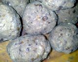 A picture of step 2 of Sig's Lentil Dumplings with crisped Potatoes.