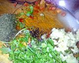 A picture of step 2 of Sig's Tomato Salad with green Dressing,.