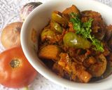 A picture of step 9 of Brinjal curry.