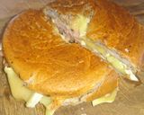A picture of step 3 of Cheese & Bacon Toasted Bagel.