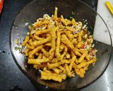 A picture of step 3 of Kurkure Bhel.