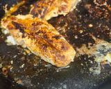 A picture of step 5 of Brad's Blackened Rockfish with Dirty Rice.