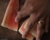 A picture of step 2 of Brown Rice Starchy -Watermelon Rind Soup.