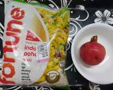 A picture of step 1 of Poha with Potatoes Peas and Pomegranate.