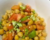 A picture of step 1 of Aloo chana chat.