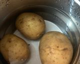 A picture of step 1 of Aloo pitika.